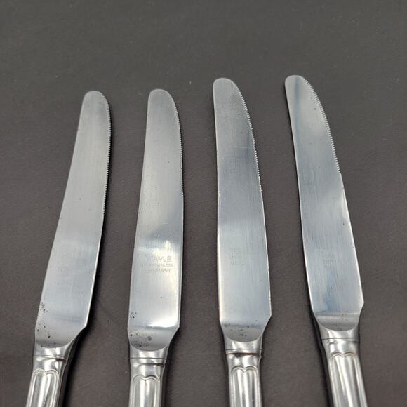 TOWLE Stainless Dinner Knife London Shell Flatware GERMANY Set 4 Pcs Vtg - Picture 5 of 7